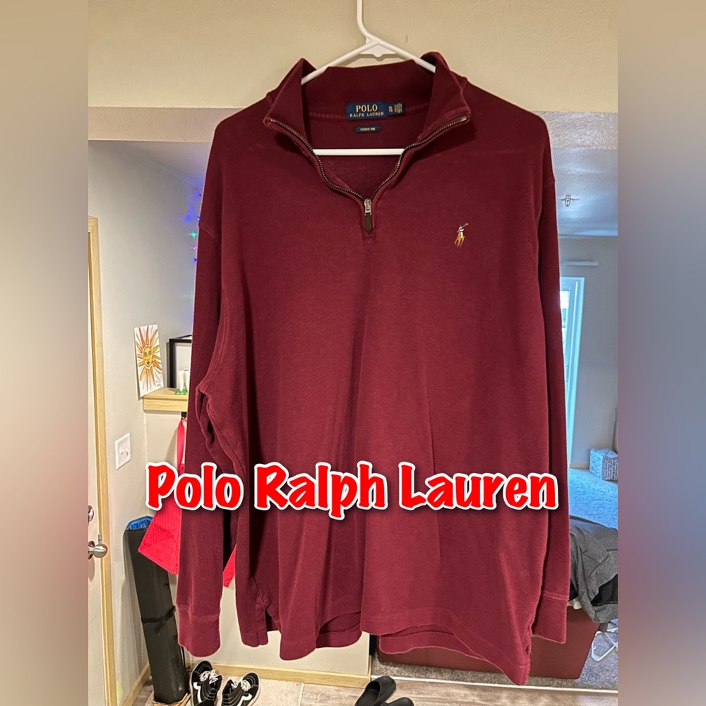 COPY - Polo Ralph Lauren Red XL Long Sleeve Half-Zip Sweater